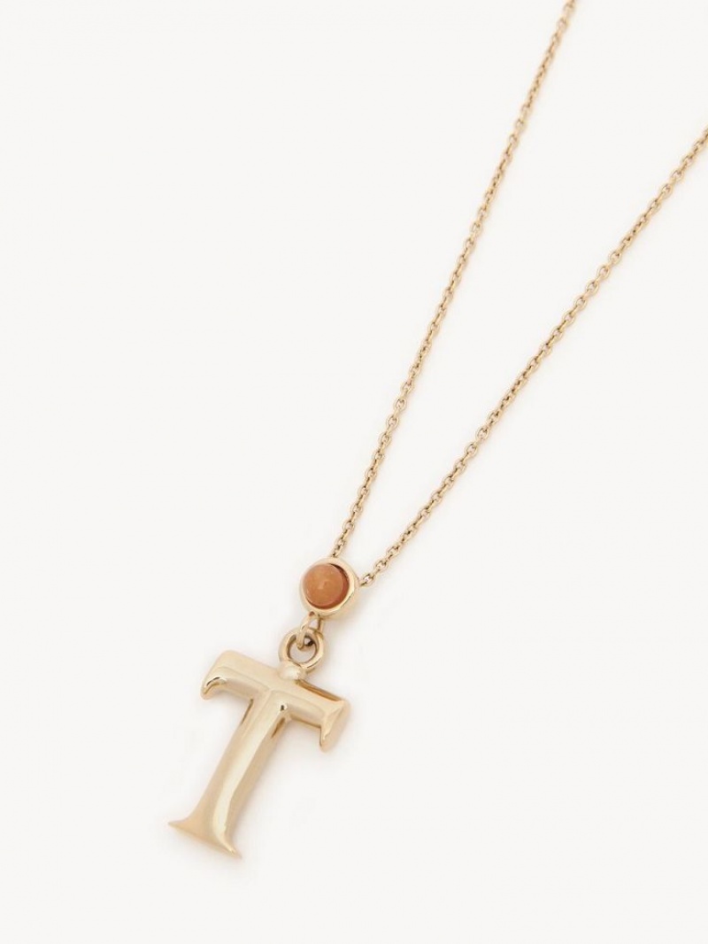 Collares Chloe Alphabet With Pendant Dorados | CHE-SR14336