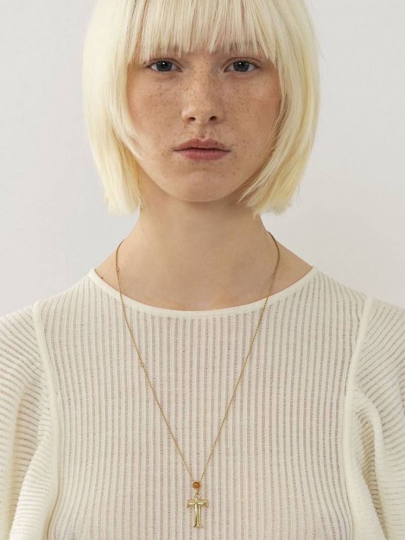 Collares Chloe Alphabet With Pendant Dorados | CHE-SR14336