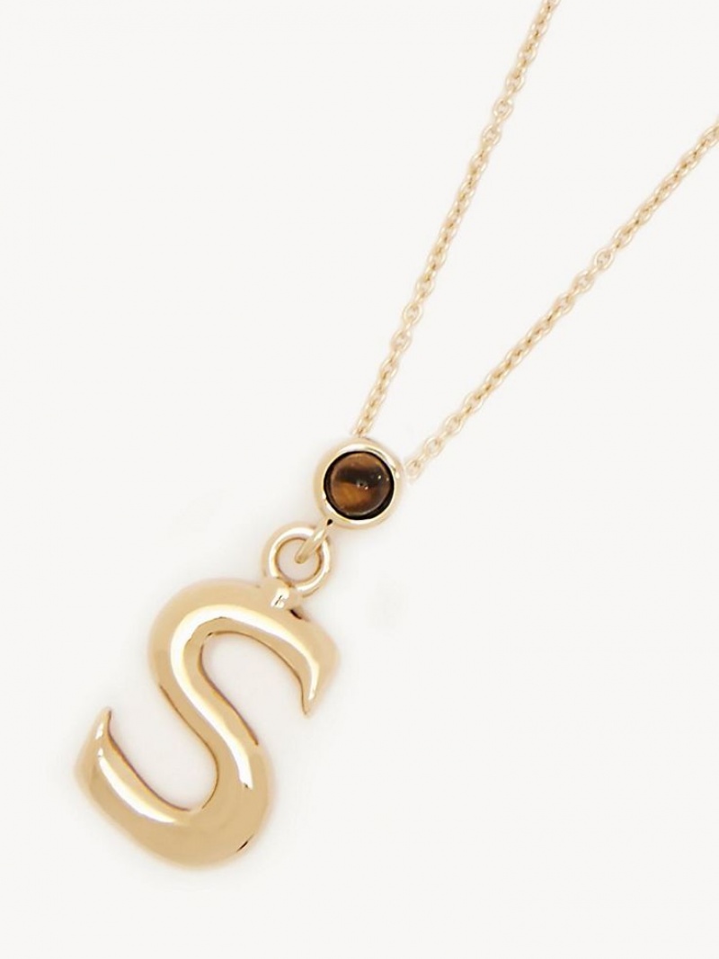Collares Chloe Alphabet With Pendant Dorados | CHE-SR14337