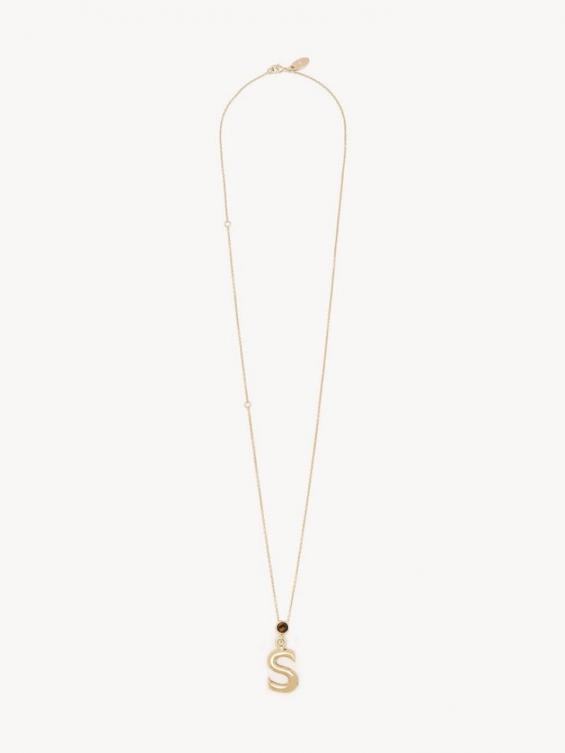 Collares Chloe Alphabet With Pendant Dorados | CHE-SR14337