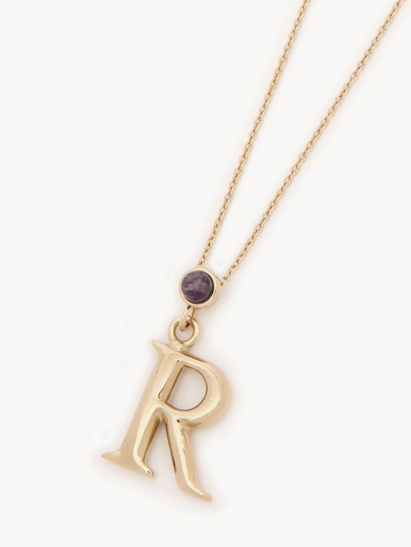 Collares Chloe Alphabet With Pendant Dorados | CHE-SR14338