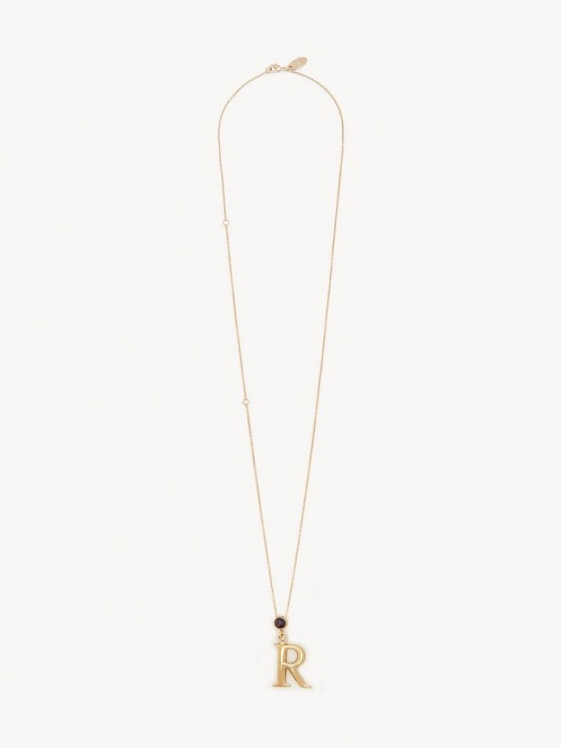 Collares Chloe Alphabet With Pendant Dorados | CHE-SR14338