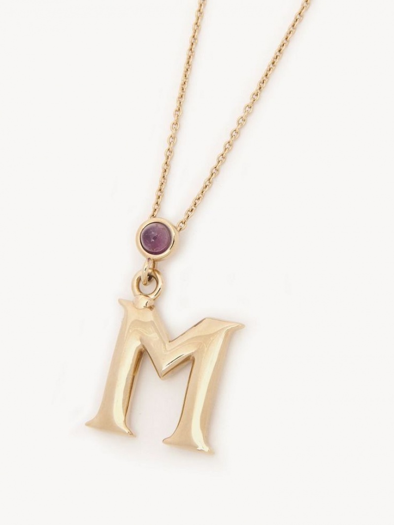 Collares Chloe Alphabet With Pendant Dorados | CHE-SR14343