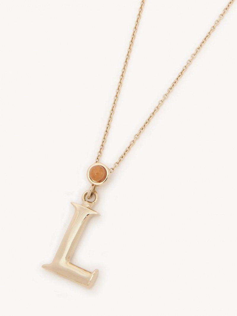 Collares Chloe Alphabet With Pendant Dorados | CHE-SR14344