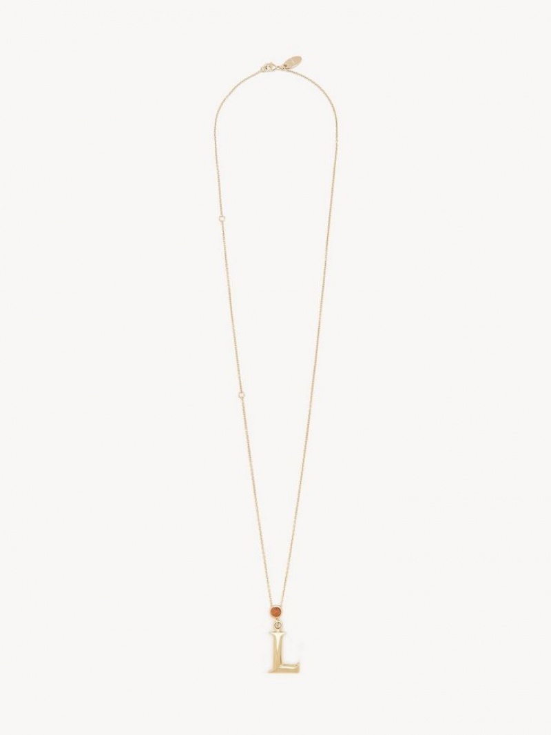 Collares Chloe Alphabet With Pendant Dorados | CHE-SR14344