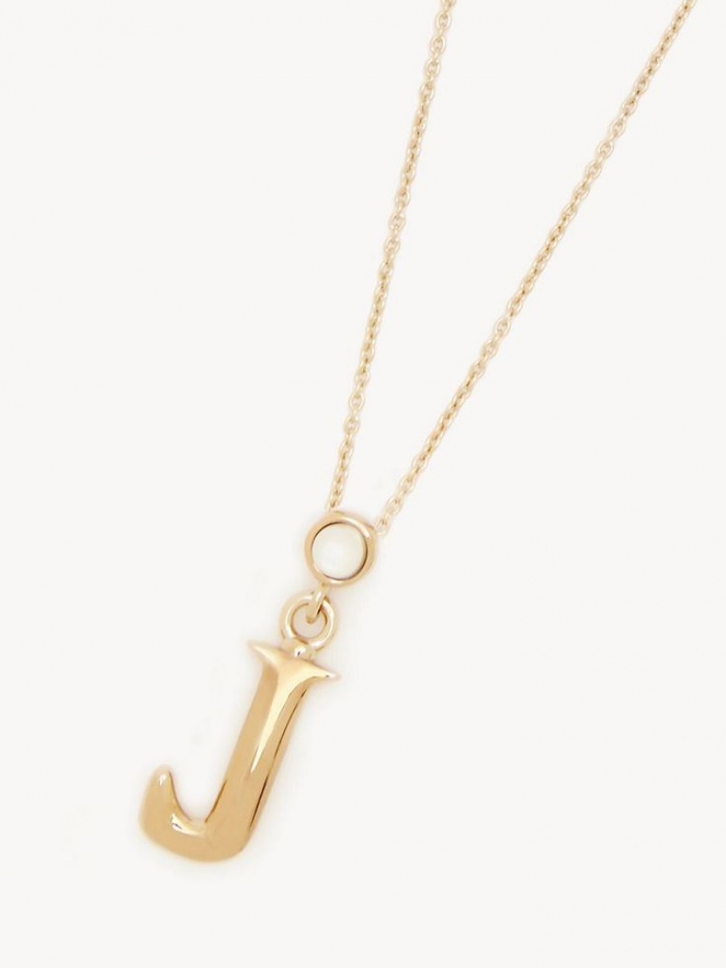 Collares Chloe Alphabet With Pendant Dorados | CHE-SR14346
