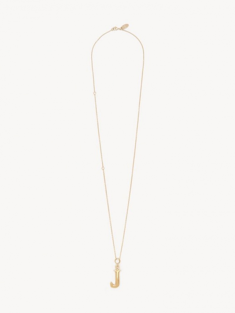 Collares Chloe Alphabet With Pendant Dorados | CHE-SR14346