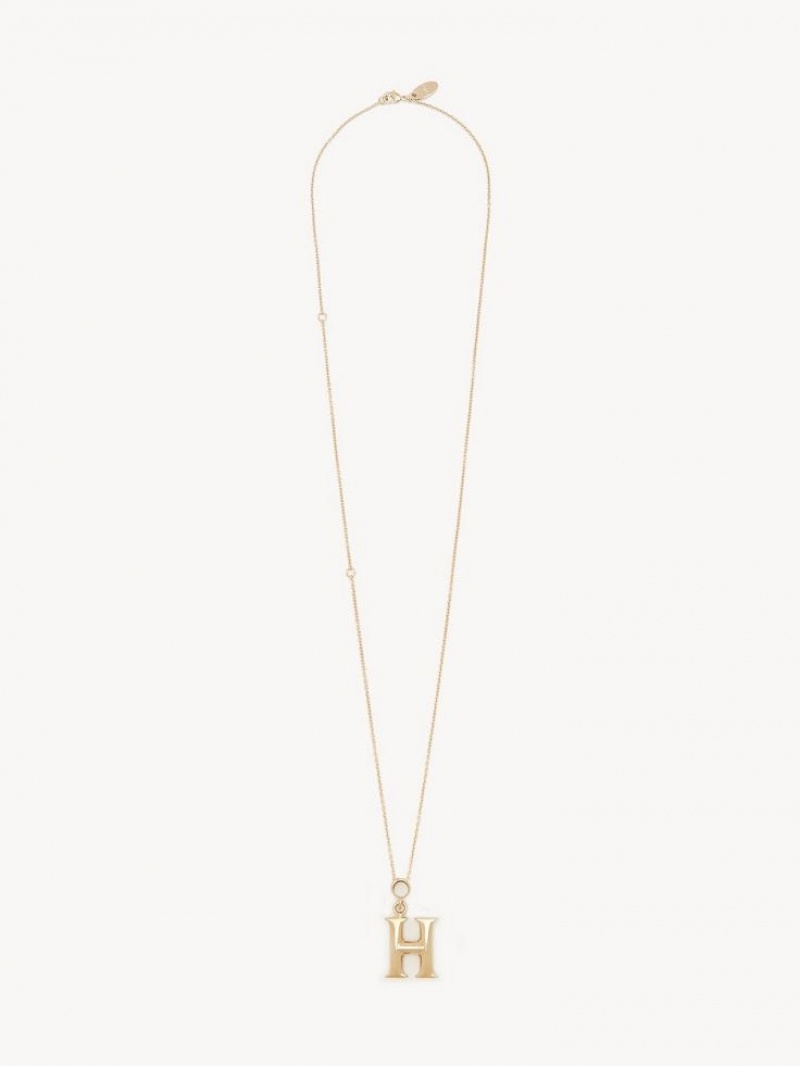 Collares Chloe Alphabet With Pendant Dorados | CHE-SR14348