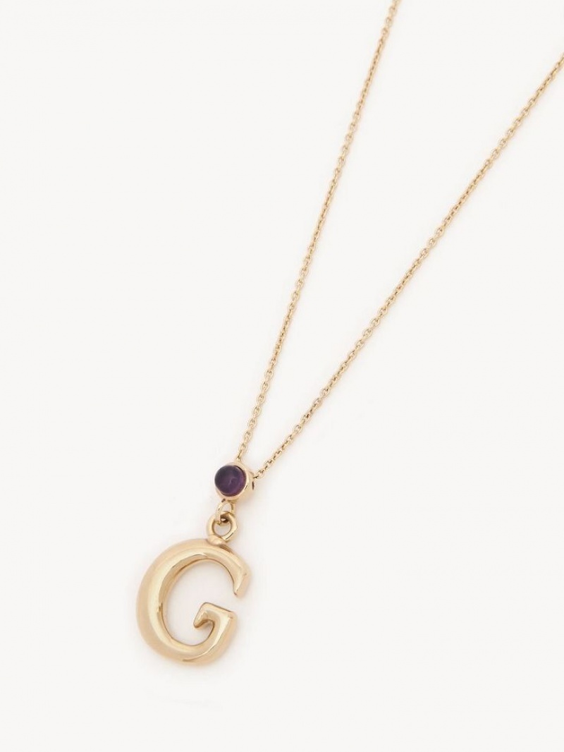 Collares Chloe Alphabet With Pendant Dorados | CHE-SR14349