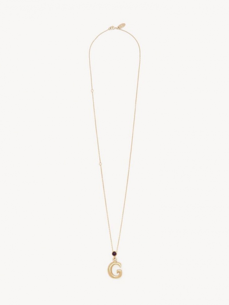 Collares Chloe Alphabet With Pendant Dorados | CHE-SR14349