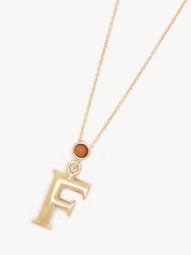 Collares Chloe Alphabet With Pendant Dorados | CHE-SR14350
