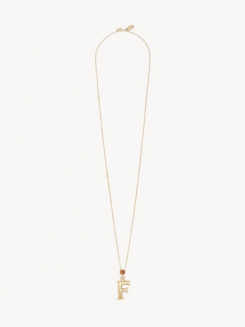 Collares Chloe Alphabet With Pendant Dorados | CHE-SR14350