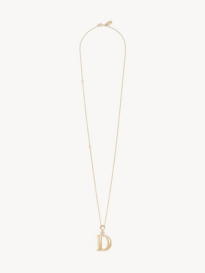 Collares Chloe Alphabet With Pendant Dorados | CHE-SR14352