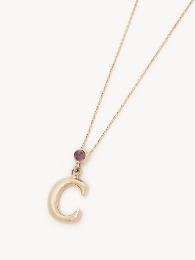 Collares Chloe Alphabet With Pendant Dorados | CHE-SR14353