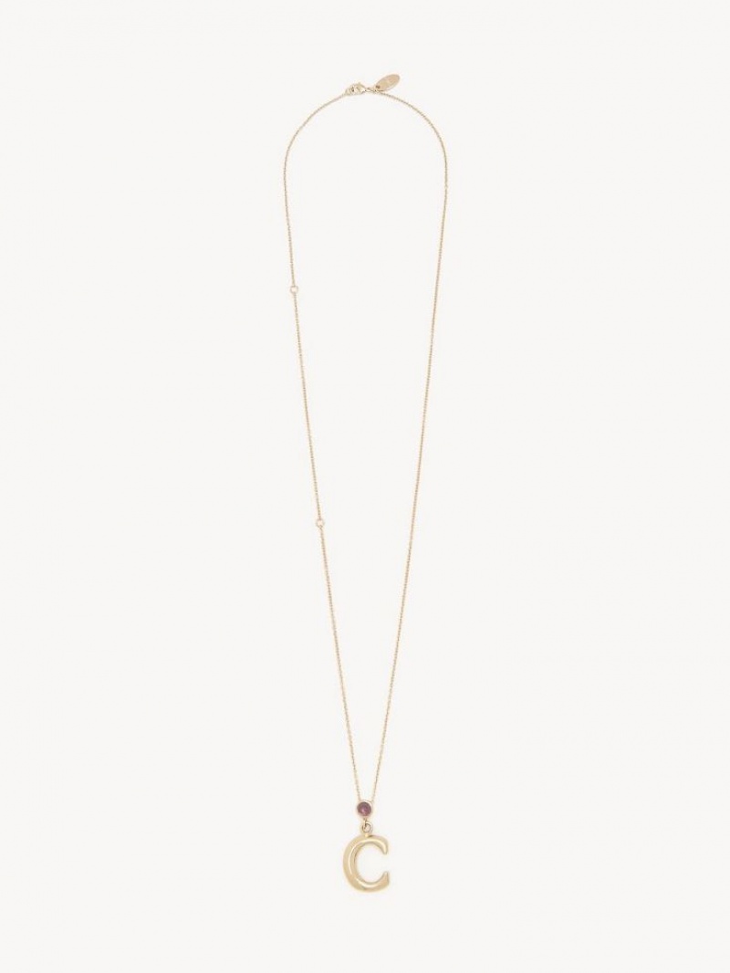 Collares Chloe Alphabet With Pendant Dorados | CHE-SR14353