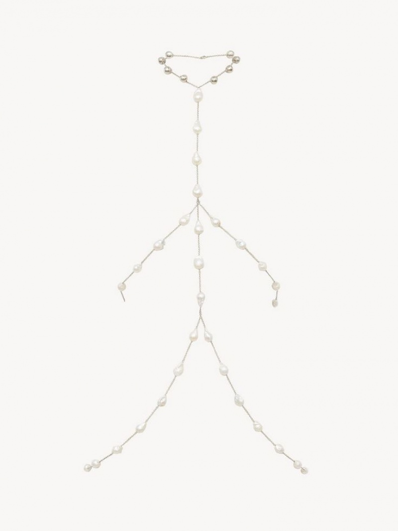 Collares Chloe Darcey Body Chain Blancos | CHE-SR14454
