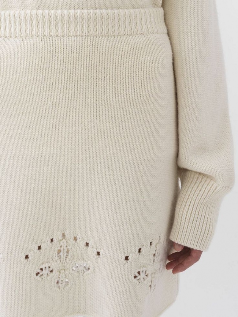 Falda Chloe A-line Mini Blancos | CHE-SR14074