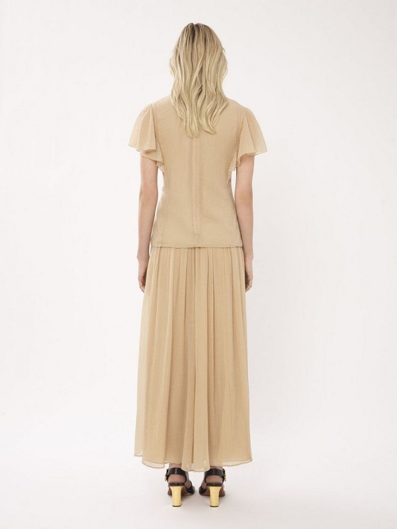 Falda Chloe Flared Long Marrom | CHE-SR14099