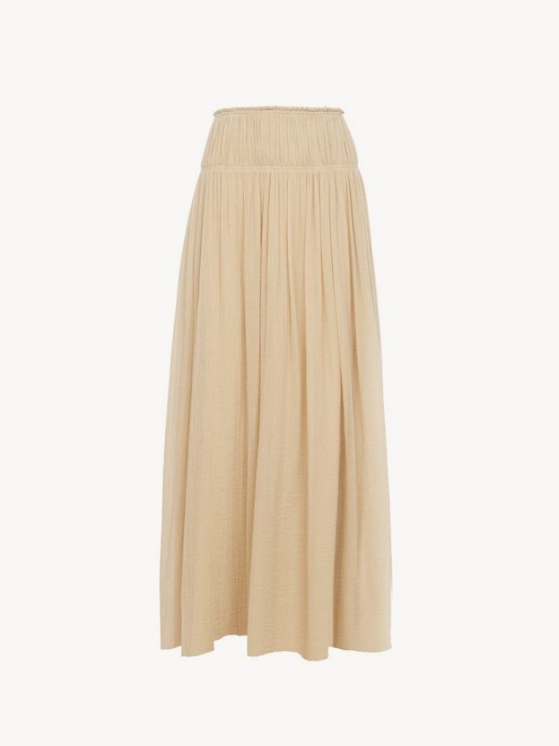 Falda Chloe Flared Long Marrom | CHE-SR14099