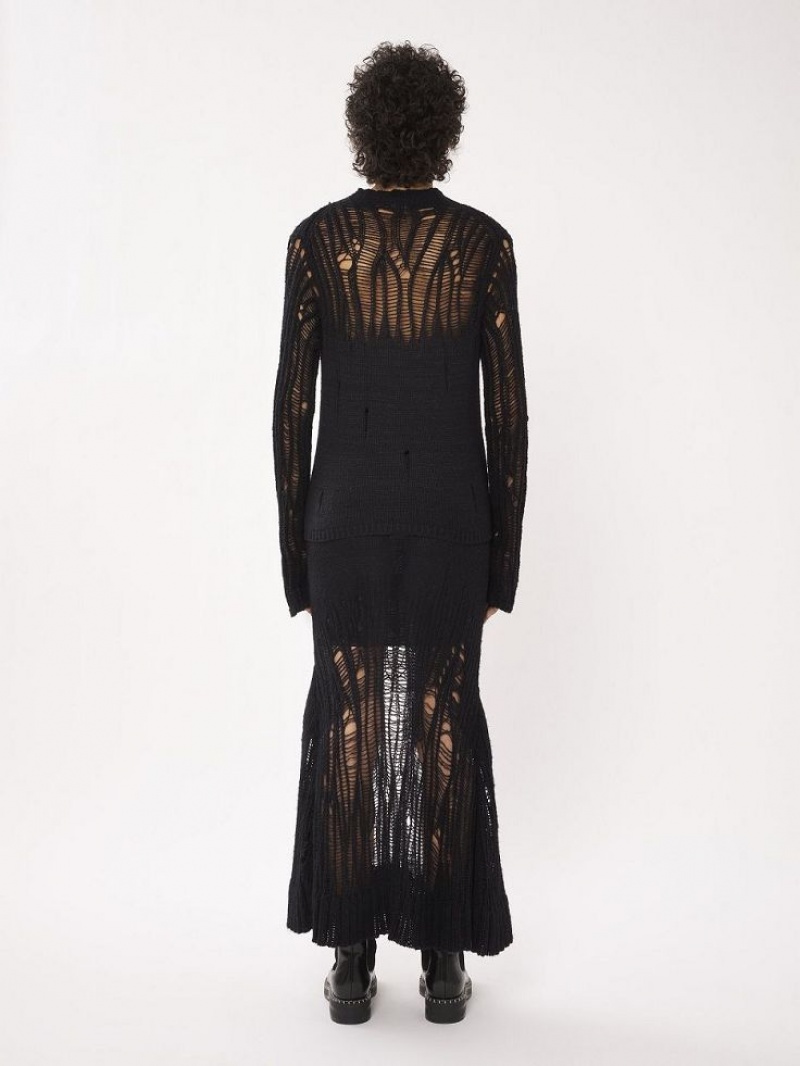 Falda Chloe Flared Long Negros | CHE-SR14095