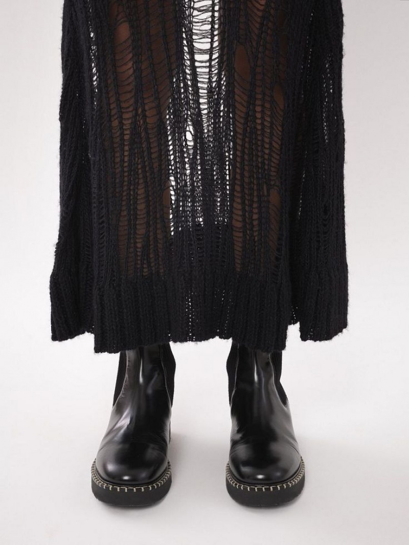 Falda Chloe Flared Long Negros | CHE-SR14095