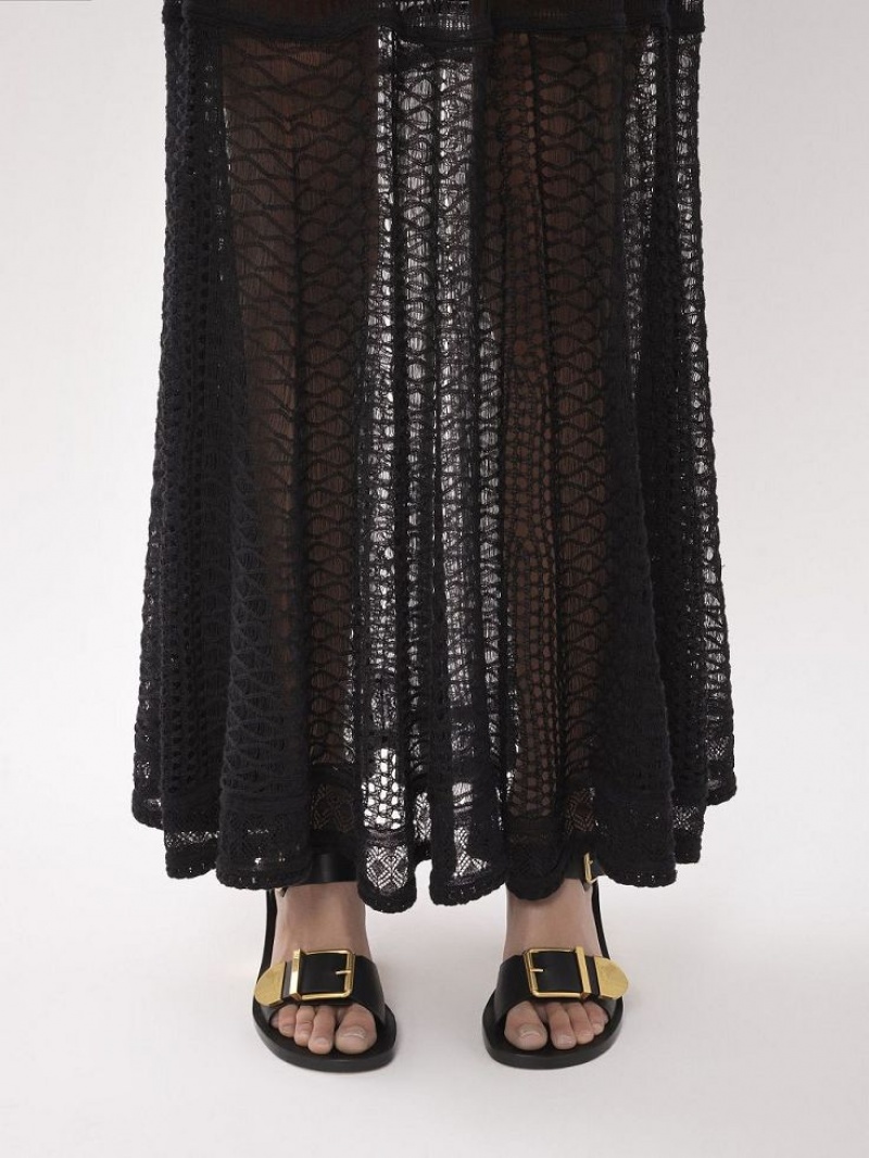 Falda Chloe Flared Long Negros | CHE-SR14098
