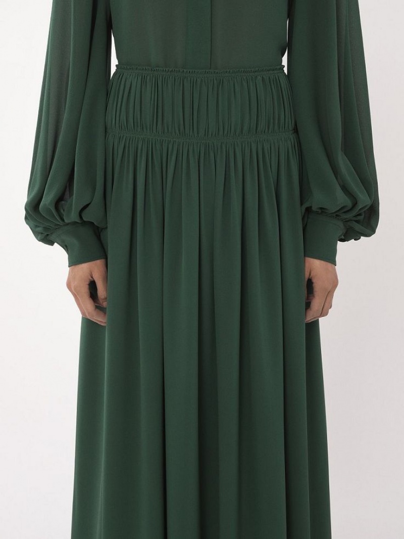 Falda Chloe Flared Long Verdes Oscuro | CHE-SR14094