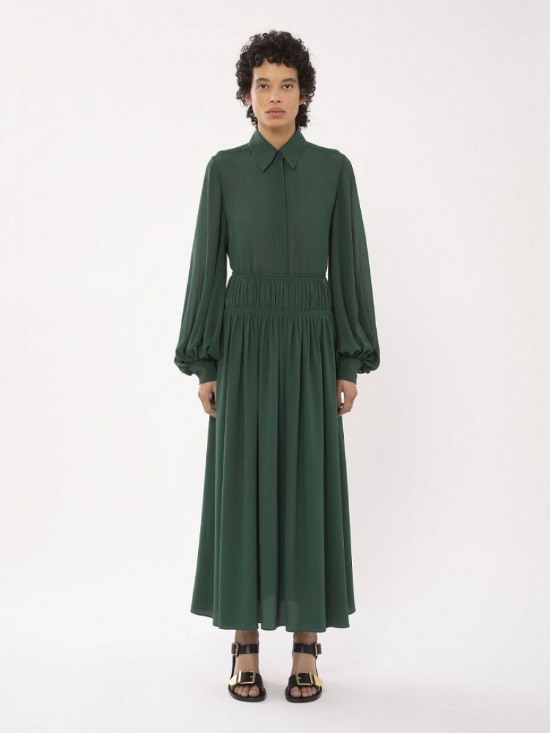 Falda Chloe Flared Long Verdes Oscuro | CHE-SR14094