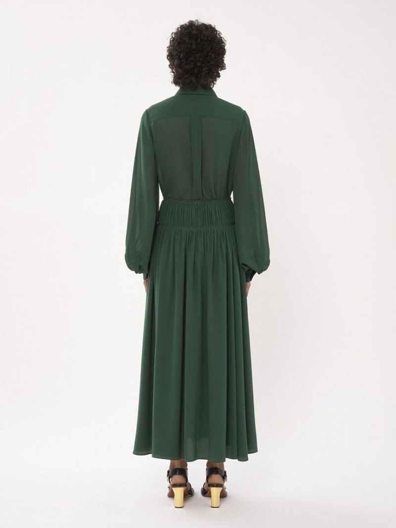 Falda Chloe Flared Long Verdes Oscuro | CHE-SR14094