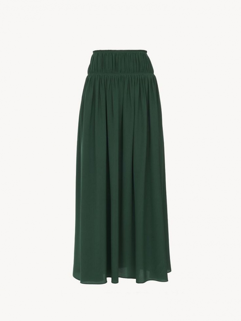 Falda Chloe Flared Long Verdes Oscuro | CHE-SR14094