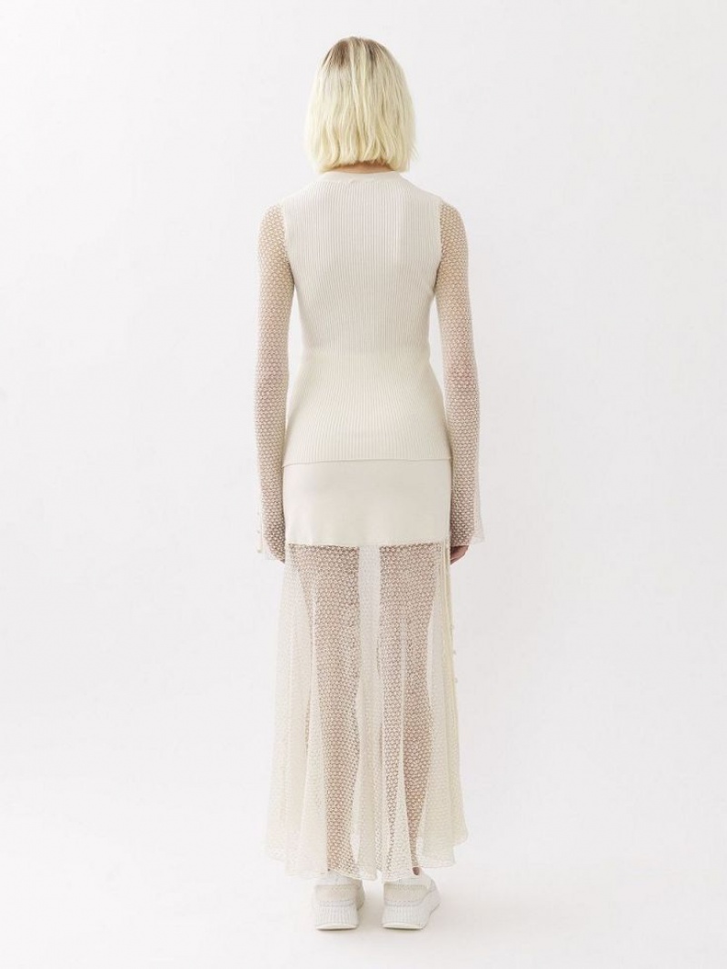Falda Chloe Flared Maxi Blancos | CHE-SR14077
