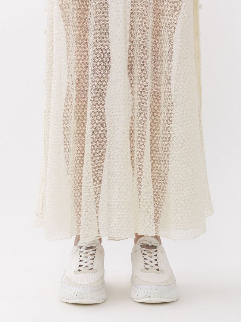 Falda Chloe Flared Maxi Blancos | CHE-SR14077