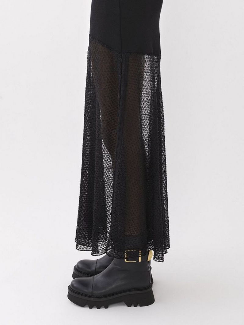 Falda Chloe Flared Maxi Negros | CHE-SR14072