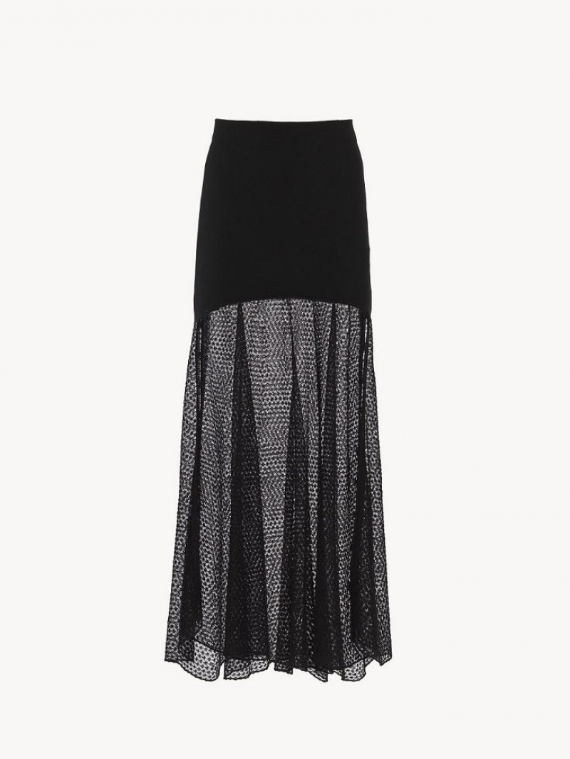 Falda Chloe Flared Maxi Negros | CHE-SR14072