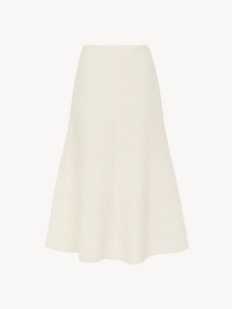 Falda Chloe Flared Midi Blancos | CHE-SR14096