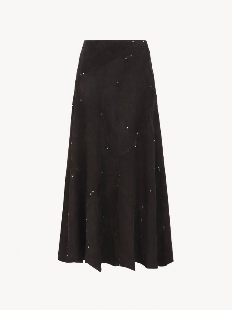 Falda Chloe Flared Midi Negros | CHE-SR14097