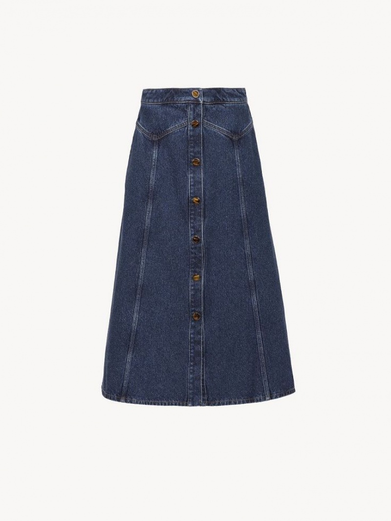 Falda Chloe Flared Mid-length Azules | CHE-SR14085