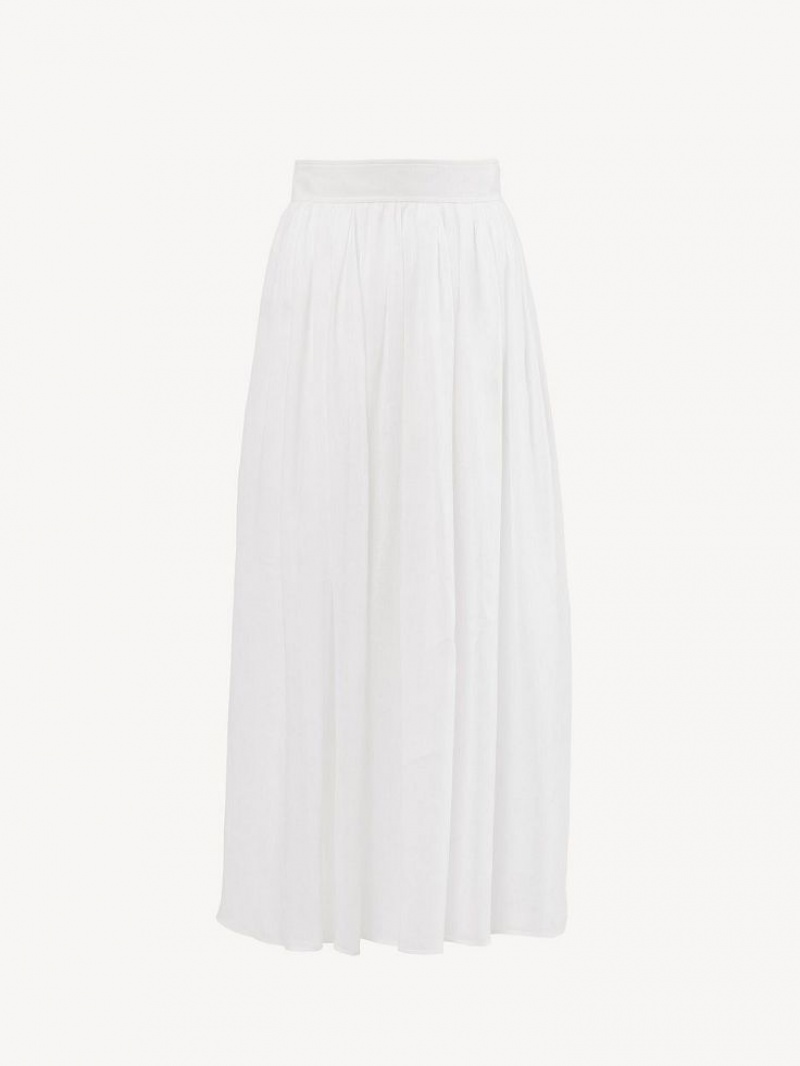 Falda Chloe Gathered Mid-length Blancos | CHE-SR14073