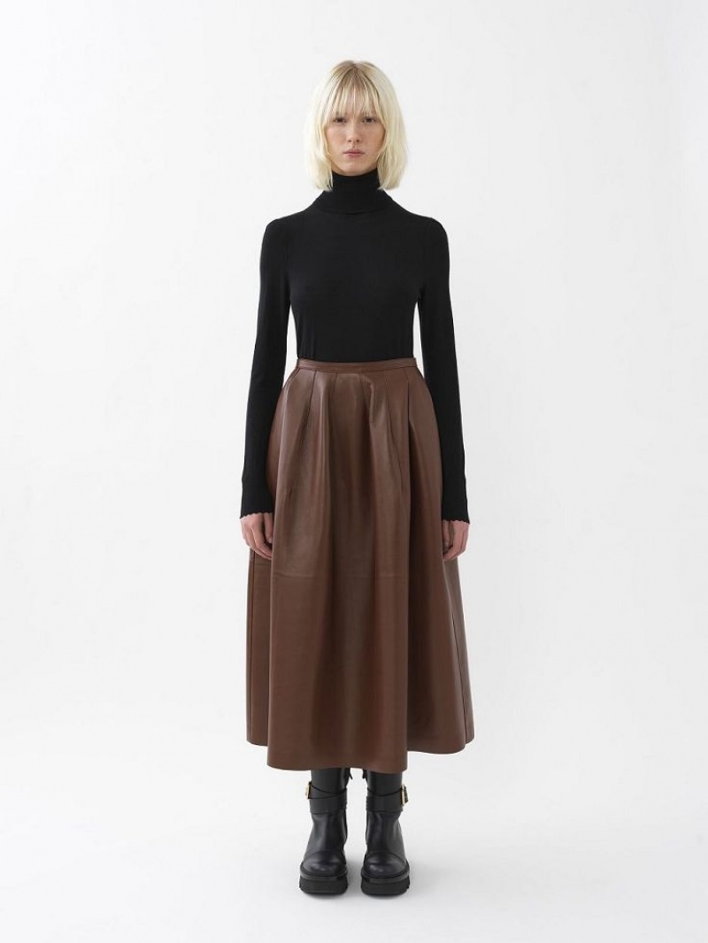 Falda Chloe Gathered Mid-length Cafes | CHE-SR14080