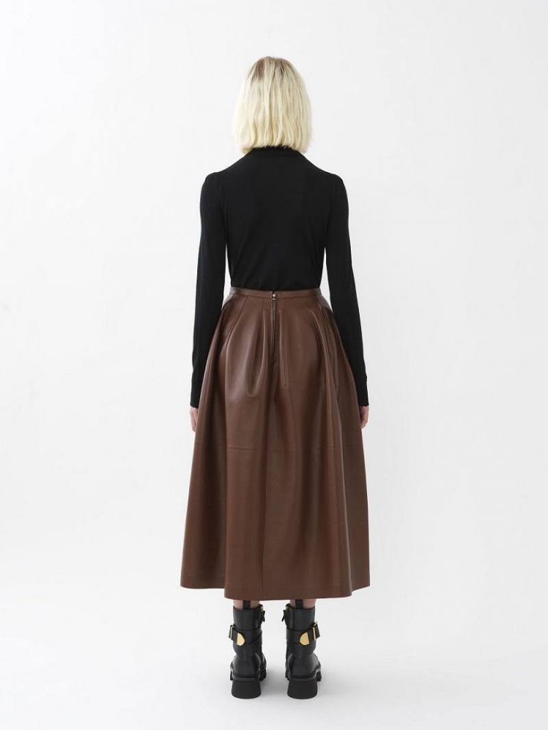 Falda Chloe Gathered Mid-length Cafes | CHE-SR14080