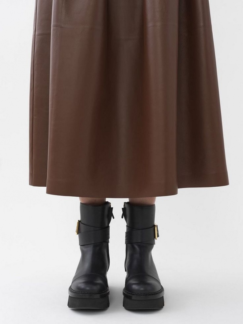 Falda Chloe Gathered Mid-length Cafes | CHE-SR14080