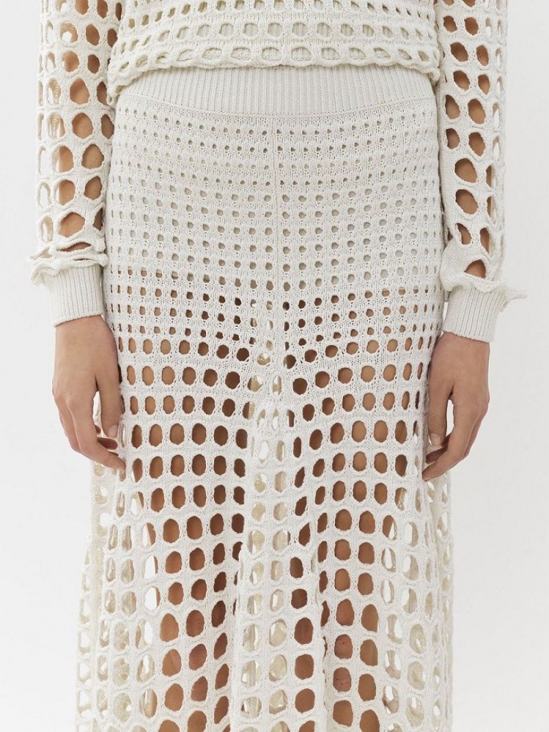 Falda Chloe Maxi Flared Blancos | CHE-SR14079
