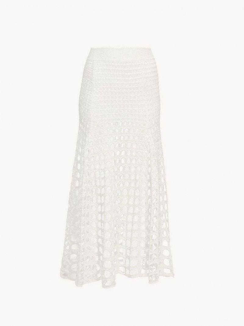 Falda Chloe Maxi Flared Blancos | CHE-SR14079