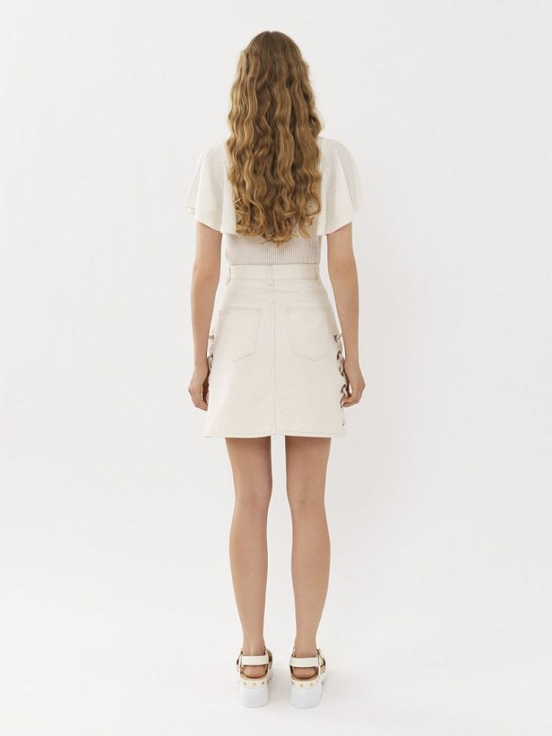 Falda Chloe Mini Blancos | CHE-SR14071