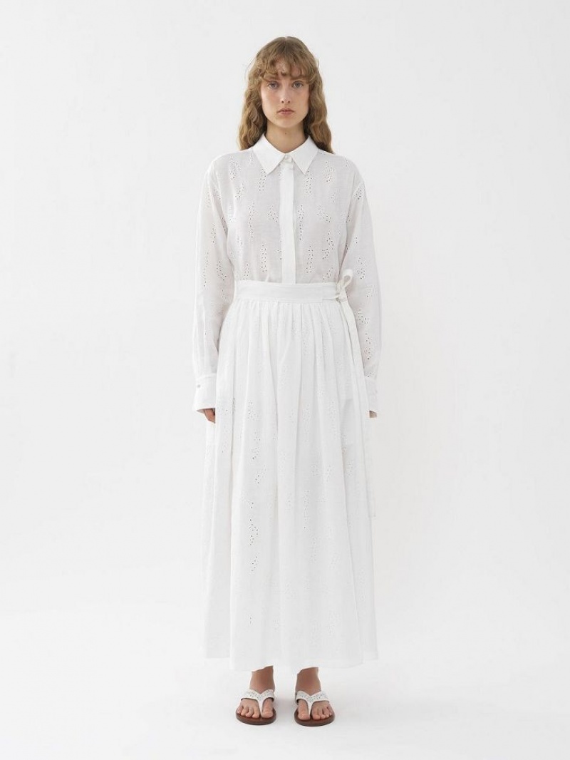 Falda Chloe X Eres Paloma Long Wrap Blancos | CHE-SR14081