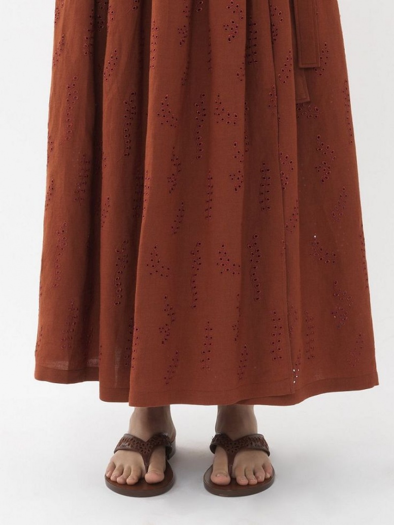 Falda Chloe X Eres Paloma Long Wrap Rojos | CHE-SR14082