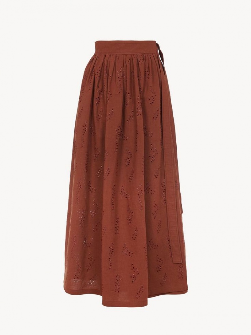 Falda Chloe X Eres Paloma Long Wrap Rojos | CHE-SR14082