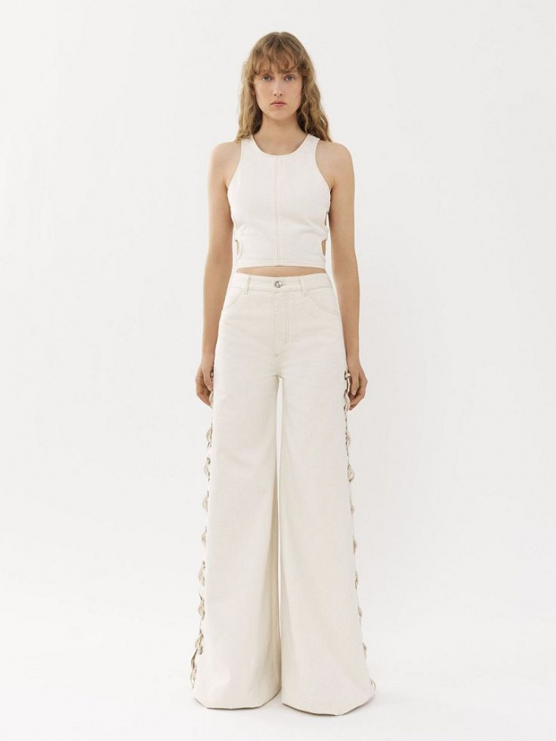 Jeans Chloe Anchos Rave Blancos | CHE-SR13982