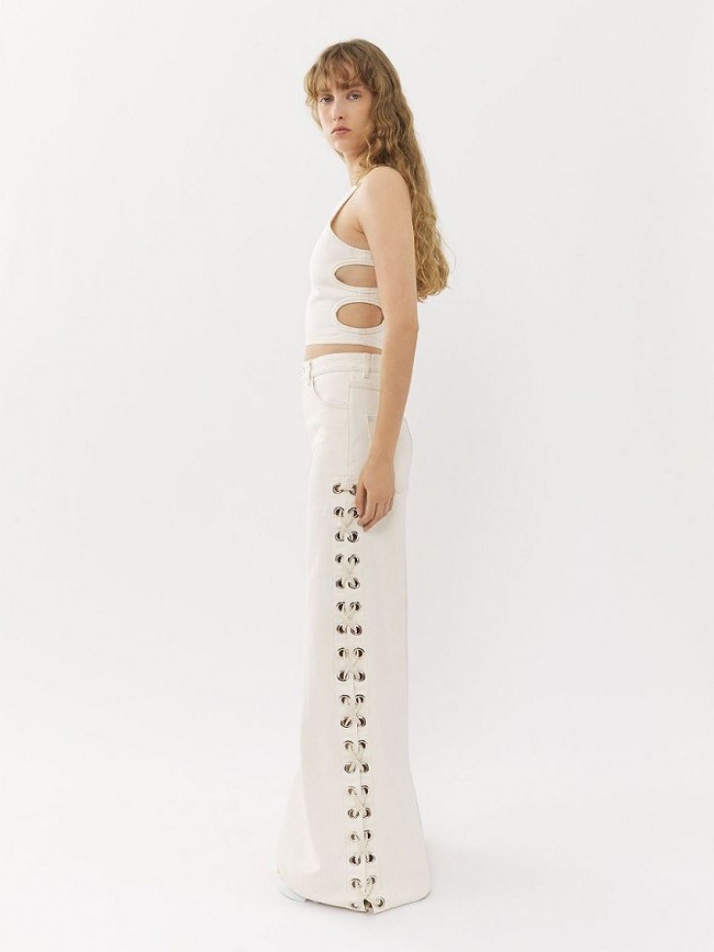 Jeans Chloe Anchos Rave Blancos | CHE-SR13982