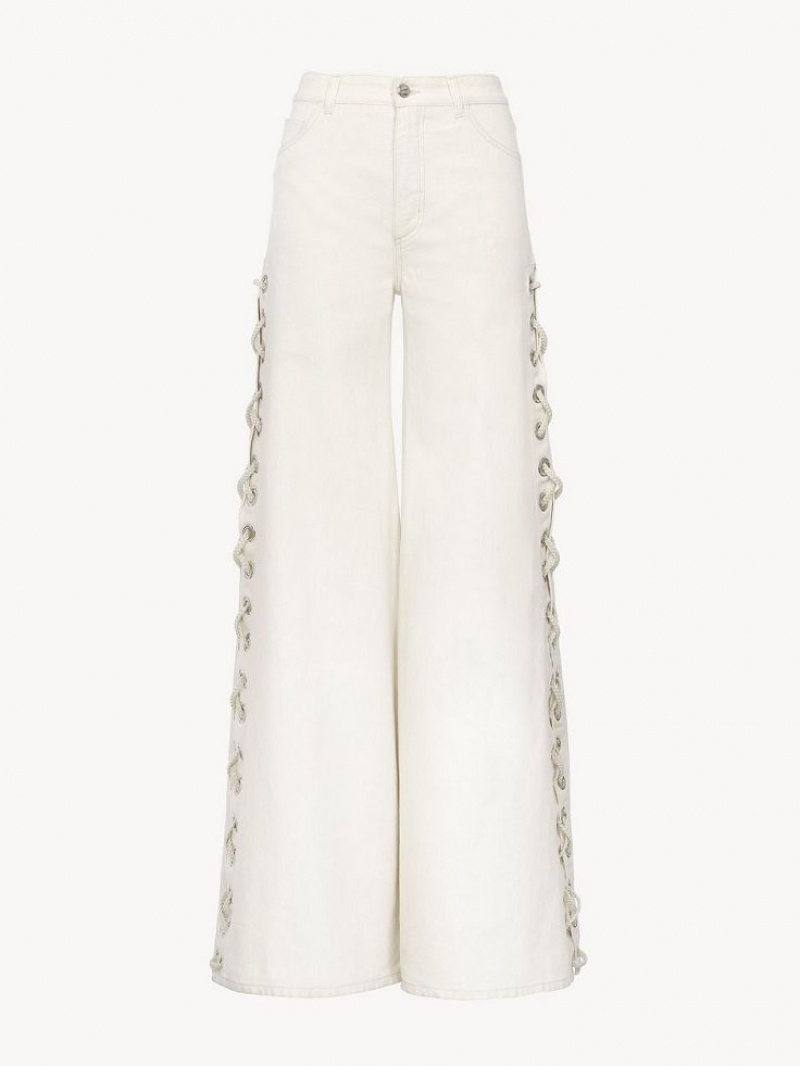 Jeans Chloe Anchos Rave Blancos | CHE-SR13982